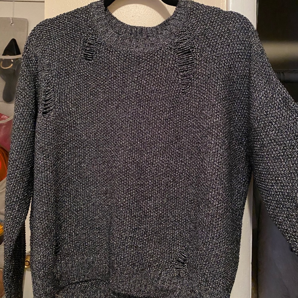 GUESS black distressed sweater size small